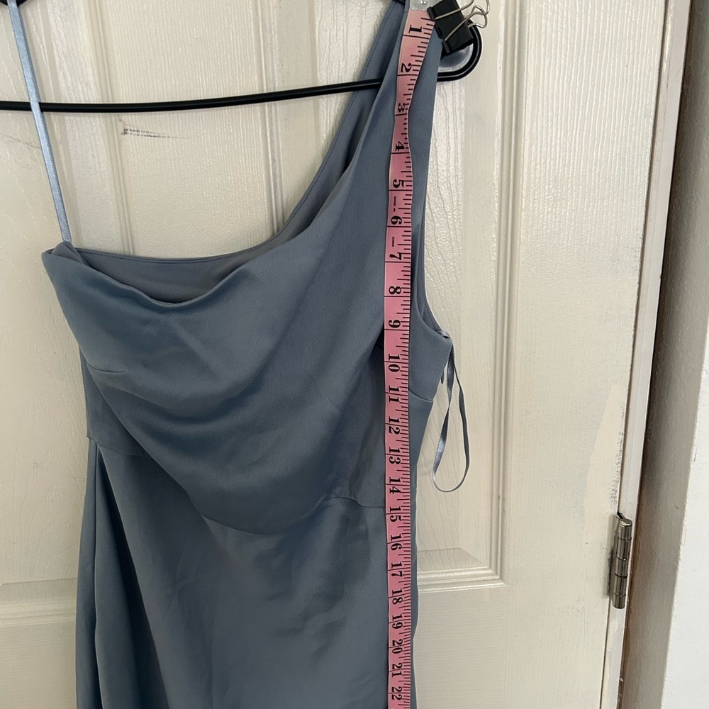 BHLDN Dylan one shoulder satin side slit gown NWT - Picture 14 of 16